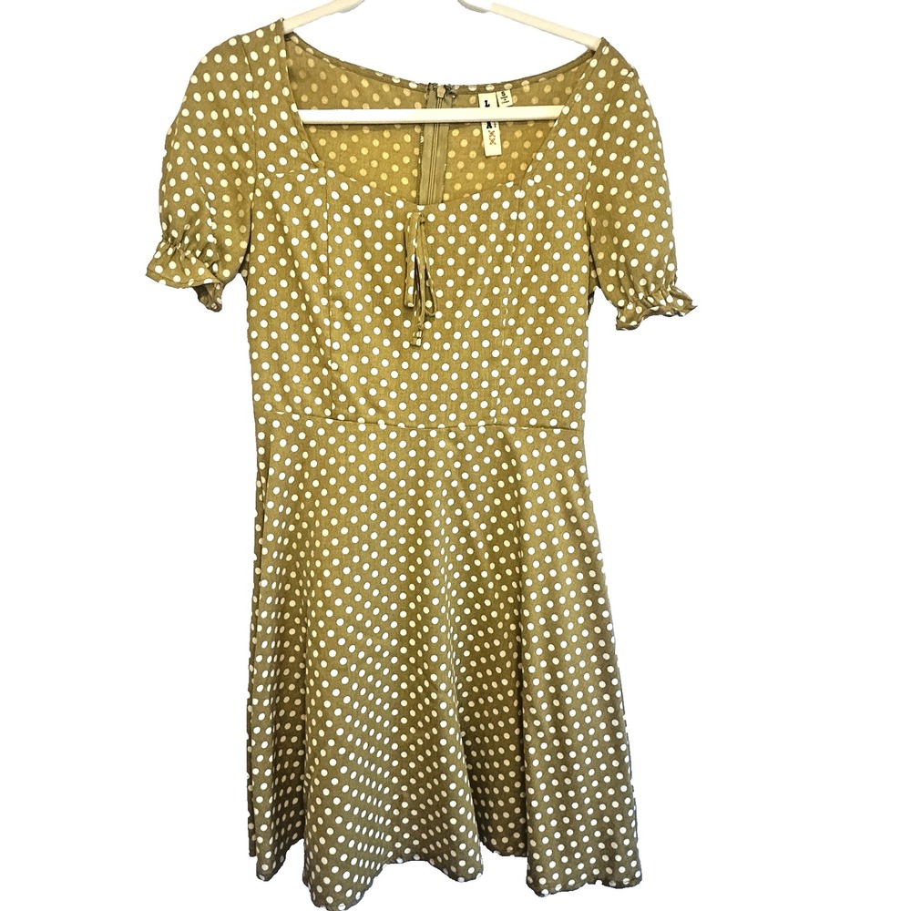 Lara Fashion Women's Dress Size Small Gold Milkmaid Coquette Fit and Flare